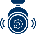 Main avec engrenage et signal